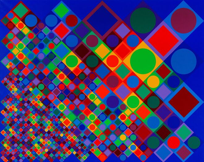 Marsan- 2, Victor Vasarely, 1964/1974. Exposição Victor Vasarely. El Nacimiento del Op Art no Museu Thyssen- Bornemisza, em Madrid. 