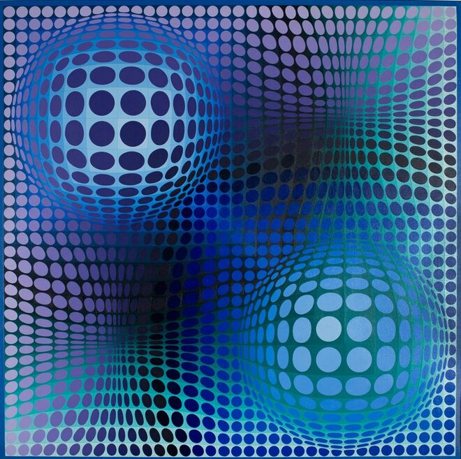 Feny, Victor Vasearely, 1973. Exposição Victor Vasarely. El Nacimiento del Op Art no Museu Thyssen- Bornemisza, em Madrid. 