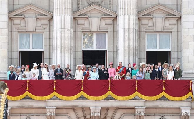A família real na cerimónia Trooping the Colour, em 2017.