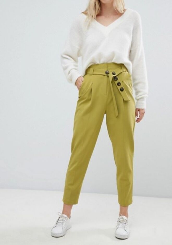 Calças verde lima com cinto, €48,99, Asos Design, asos.com