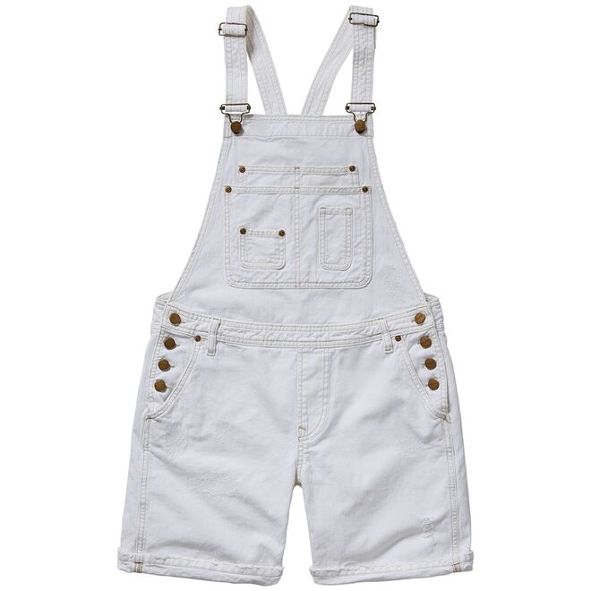 Jardineiras calção brancas, €110, Pepe Jeans 