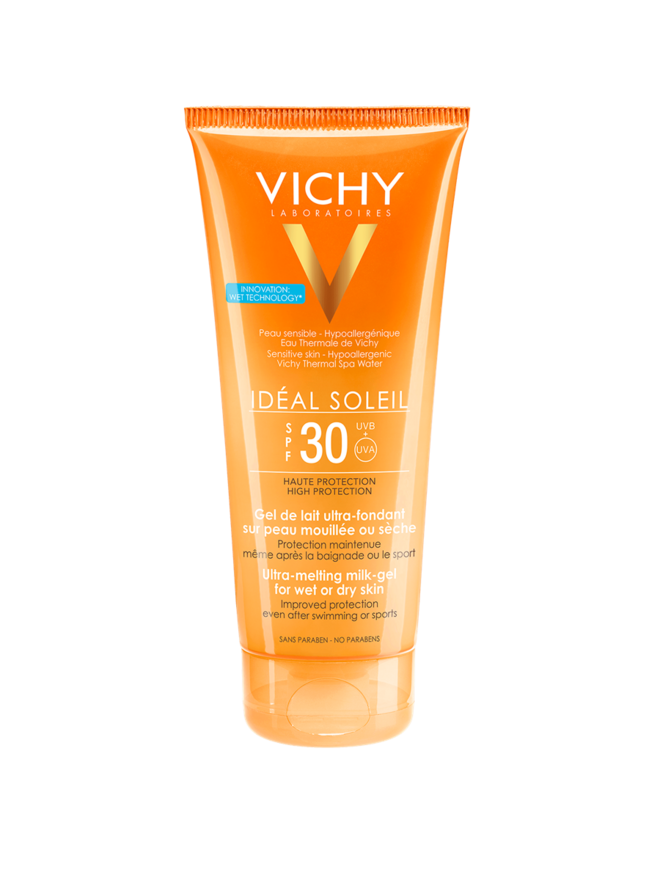 Idéal Soleil Gel de Lait Ultra-Fondant SPF30, €22, Vichy