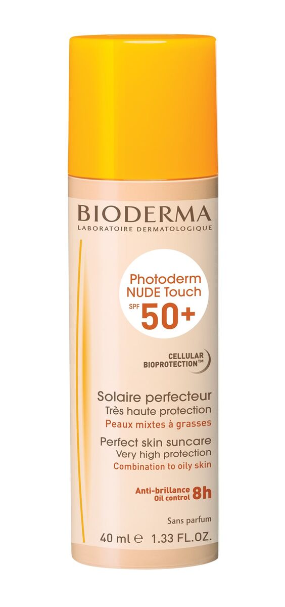 Photoderm Nude Touch SPF50+ para peles mistas a oleosas, €18,98, Bioderma