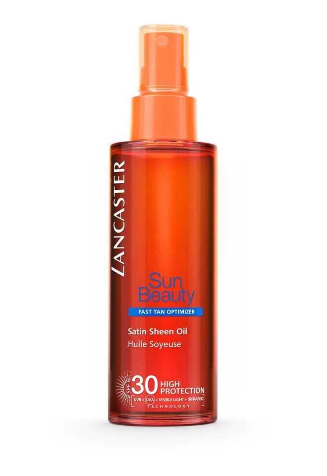Sun Beauty Satin Sheen Oil SPF30, acelerador do bronzeado, Lancaster