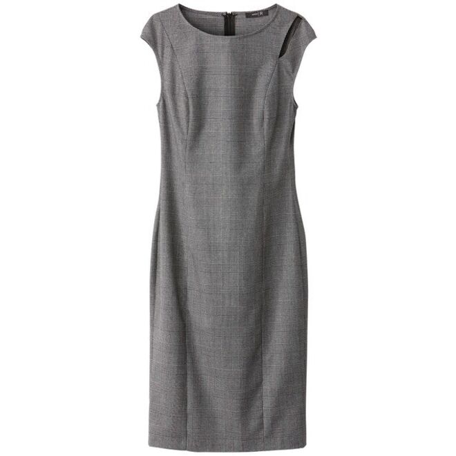 Vestido xadrez com detalhe no ombro, €34,99, antes €69,99, La Redoute Collections, La Redoute 