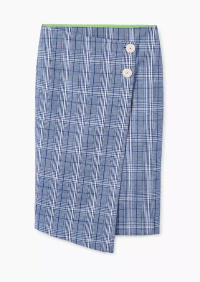 Saia cruzada, €19,99, antes €39,99, Mango