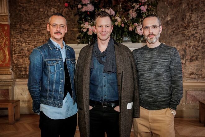 Viktor&Rolf com o curador Thierry Maxime-Loriot, Paris, janeiro 2018.