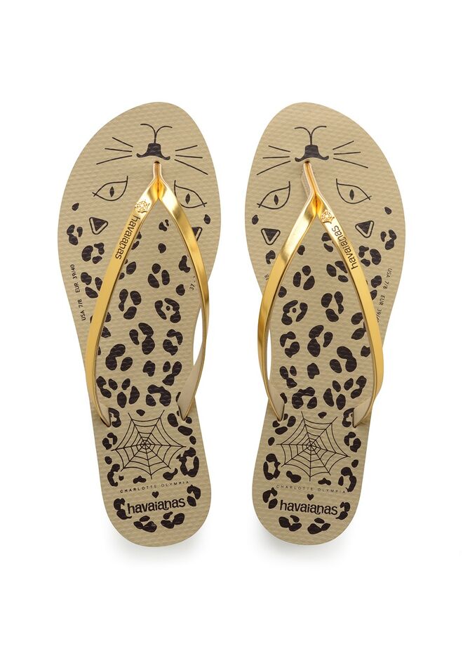 Charlotte Olympia #Purrrfect10, edição limitada, €60, Havaianas