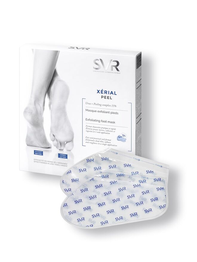 Xérial Peel, máscara esfoliante para os pés, €20,50, SVR