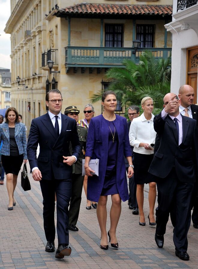 Com o marido Daniel na visita oficial a Bogotá, Colômbia 
