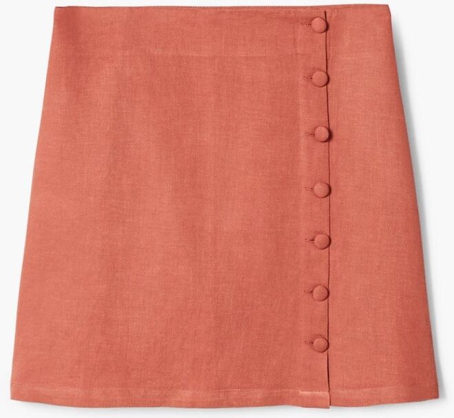 Saia de linho com botões, €29,99, Mango