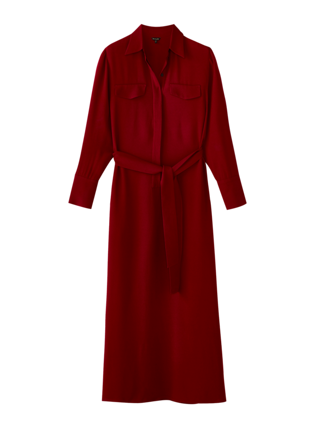 Vestido camiseiro vermelho, €99,95, Massimo Dutti