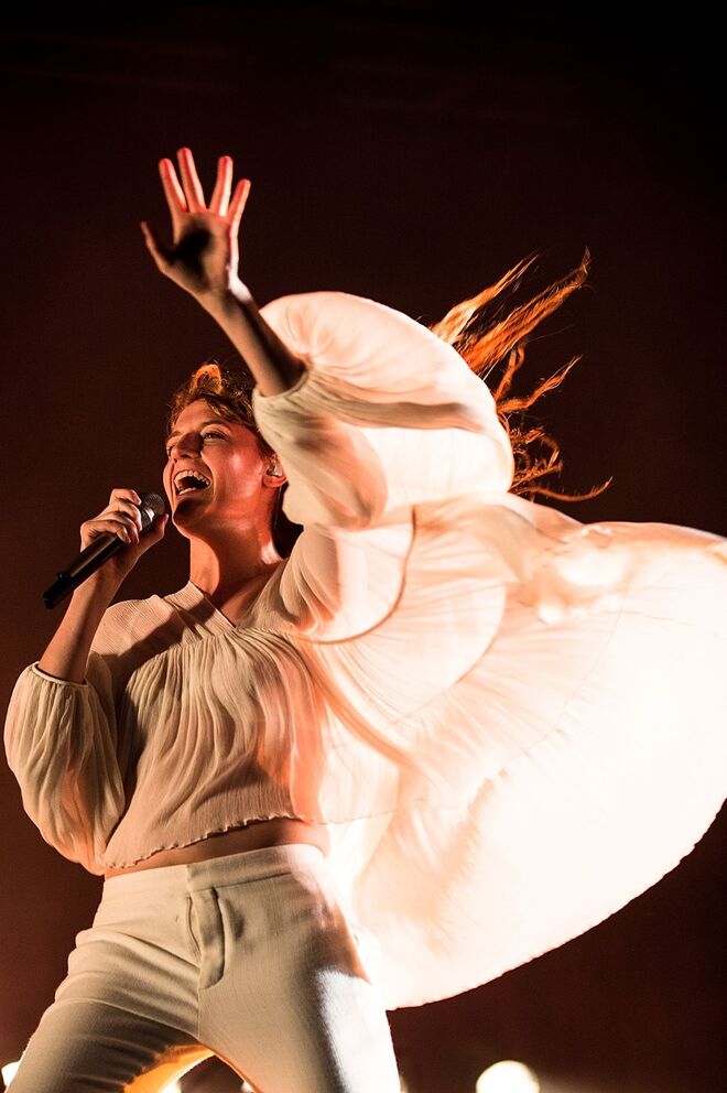 Florence Welch no Splendour in the Grass, em Byron Bay, Austrália, a 25 de julho de 2015