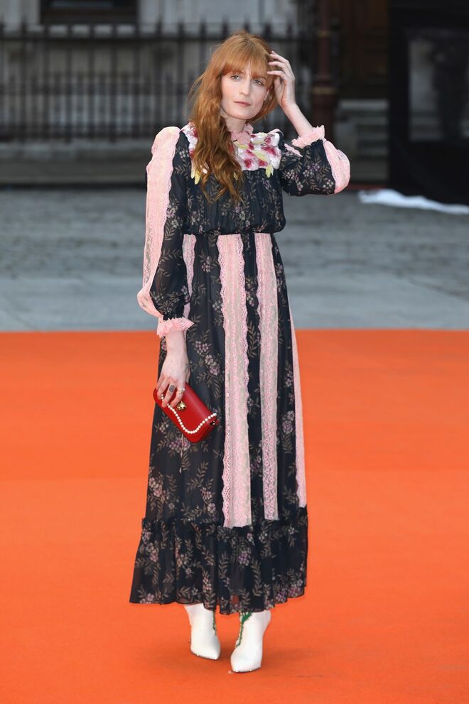Florence Welch na pré-festa da Royal Academy Summer Exhibition, a 7 de junho de 2017, em Londres