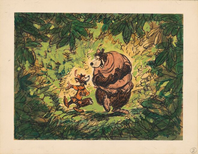 Estudo para Robin dos Bosques, 1973. Disney. A arte de contar histórias, no Caixa Fórum, em Madrid.