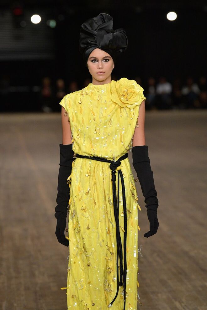 Kaia no desfile da Marc Jacobs na Semana de Moda de Nova Iorque primavera-verão 2018
