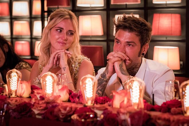 Chiara e Fedez no seu rehearsal dinner, a 31 de agosto