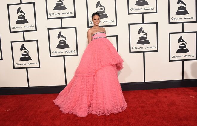 Rihanna na entrega dos prémios Grammy, em 2015.