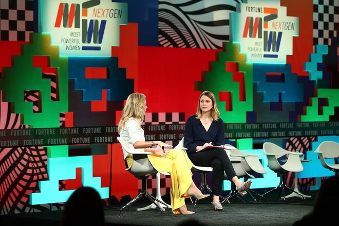 Whitney Wolfe na conferência que destacou as mulheres mais poderosas da nova geração, promovida pela Fortune americana, em 2017