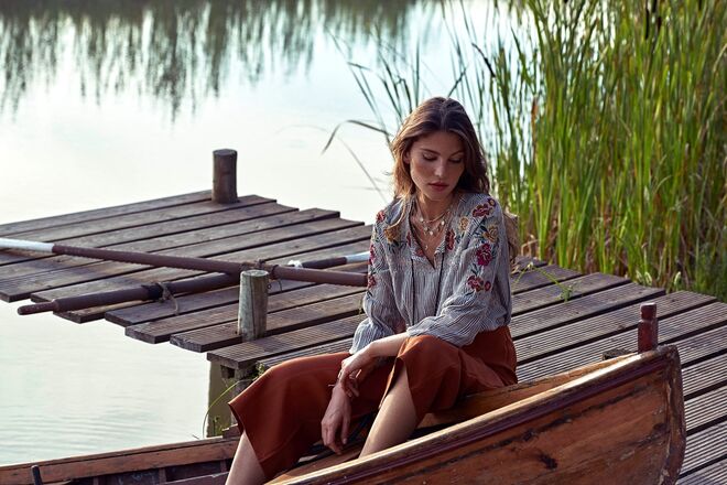 Blusa, €39,99 e Calças €34,99, Natura