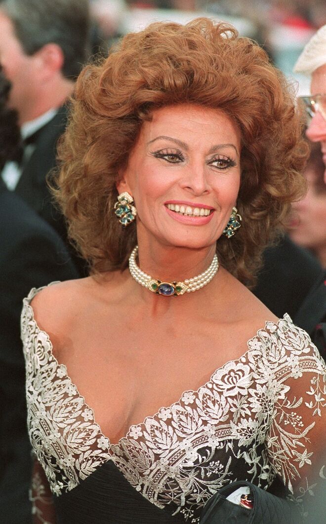 Sophia Loren na cerimónia do Óscar, em 1993