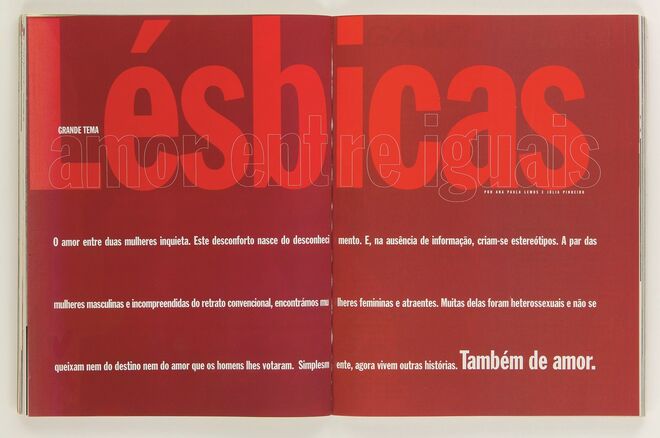 Lésbicas. O amor entre mulheres, sem segredos mas ainda sob pseudónimo. 1997. Por Ana Paula Lemos e Júlia Pinheiro.