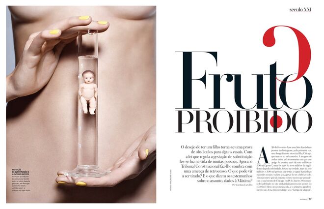 Fruto proibido? A realidade da gestação de substituição através de testemunhos dados à Máxima, depois da aprovação da lei que a regula e ainda antes do chumbo do Tribunal Constitucional. Abril, 2018. Por Carolina Carvalho.