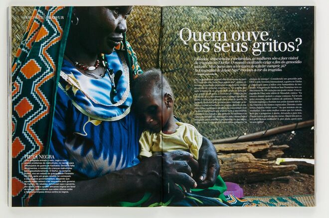 Quem ouve os nossos gritos? A tragédia do Darfur espelhada nas mulheres. 2007. Por Manuel Dias Coelho.