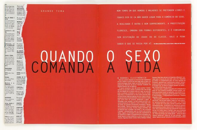 Quando o sexo comanda a vida. Call girls e contactos simulados por telemóvel. 1996. Por Maria Antónia Palla, Leonor Xavier e Maria do Céu Avelar.