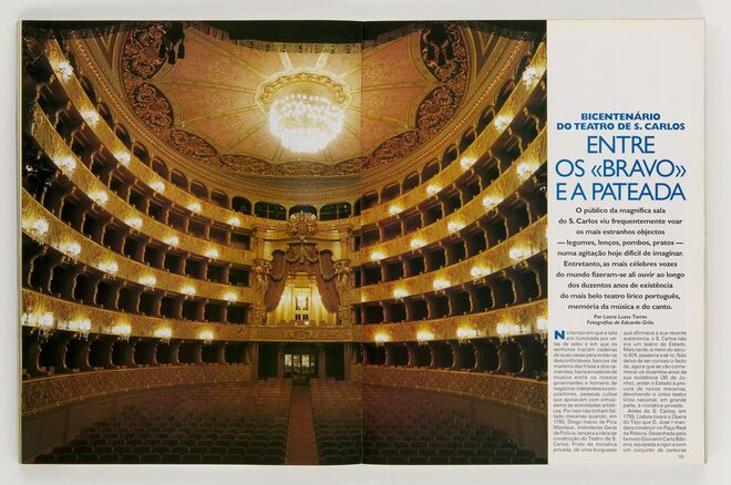 Bicentenário do teatro S. Carlos – Entre os ‘bravo’ e a pateada. No bicentenário, a história do único teatro lírico português. 1993. Por Laura Luzes Torres.