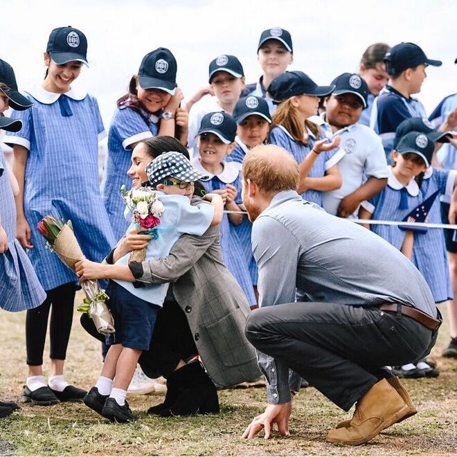 Receção ao Duque e à Duquesa, no aeroporto de Dubbo.