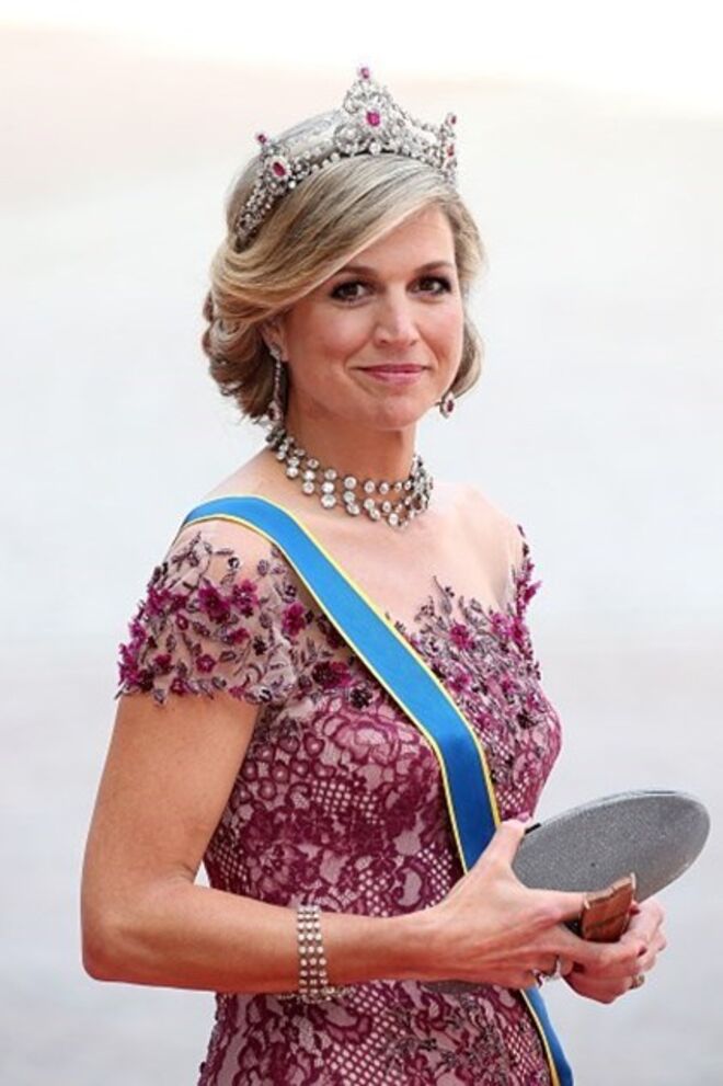 A rainha Máxima da Holanda com a tiara Mellerio Rubi.