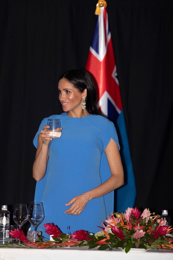 Meghan Markle no jantar na Ilhas Fiji;