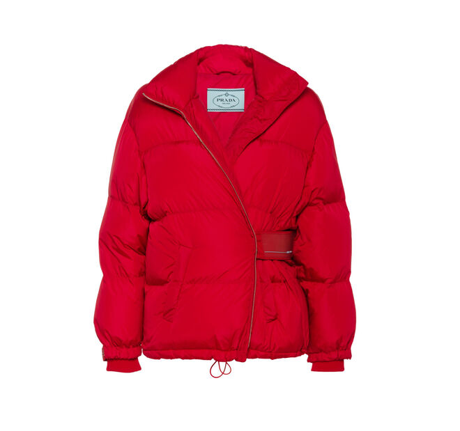 Feather nylon puffer jacket, €1.500, Prada