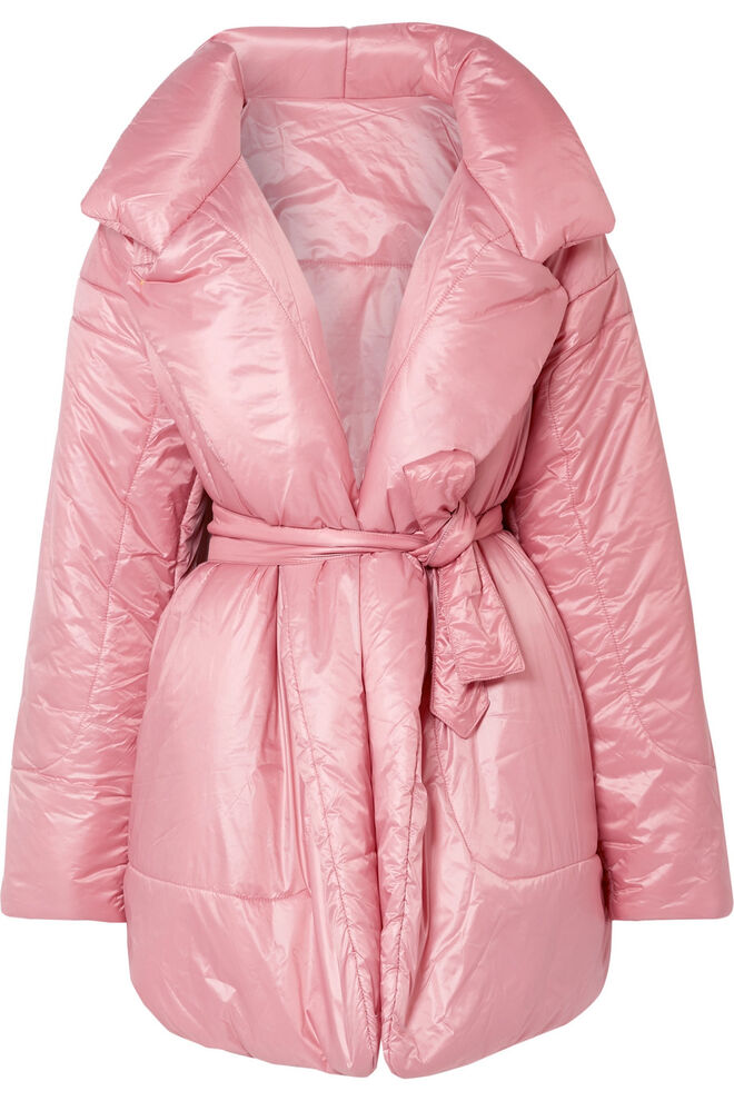 Belted quilted shell coat, €588, Norma Kamali, www.net-a-porter.com