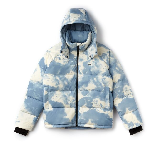 Blusão curto acolchoado em tafetá impermeável, €280, Lacoste