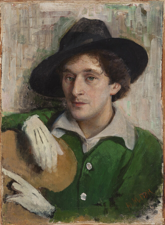 Yuri (Yehuda) Pen, retrato de Marc Chagall, 1914. Exposição Chagall, Lissitzky, Malevich: The Russian Avant-Garde in Vitebsk, 1918-1922.