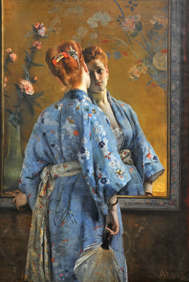 A parisiense japonesa, Alfred Stevens, 1872. Exposição Fascination Japan.