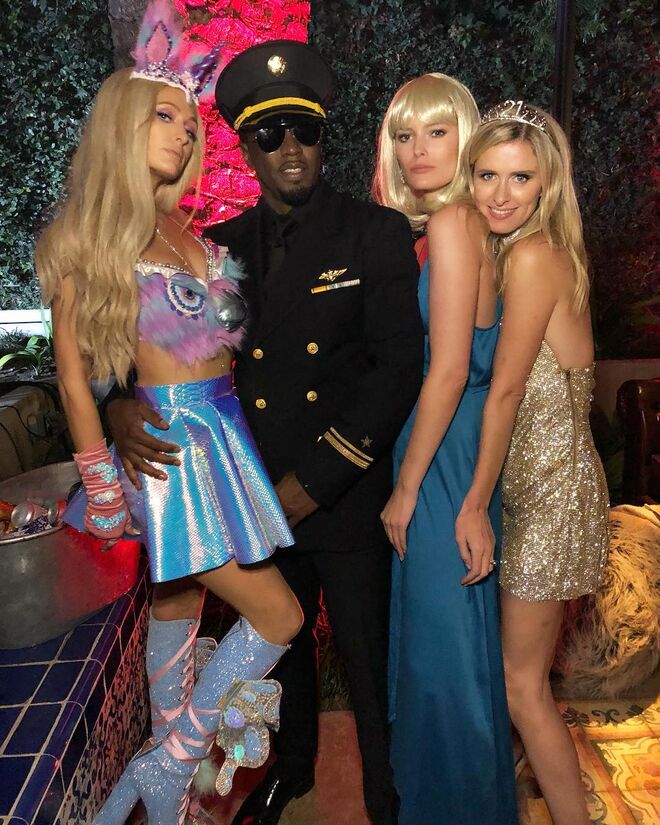 Paris Hilton, Sean Combs, Charlott Cordes e Nicky Hilton