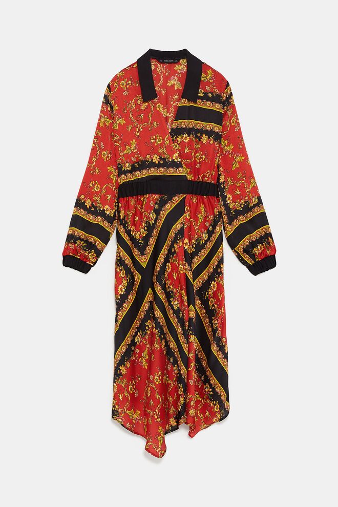 Vestido estampado, €39,95, Zara