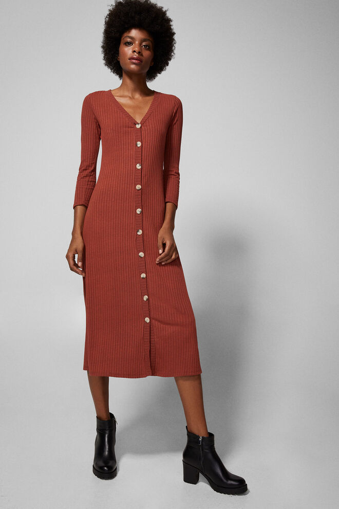 Vestido Midi Botões, €29,99, Springfield