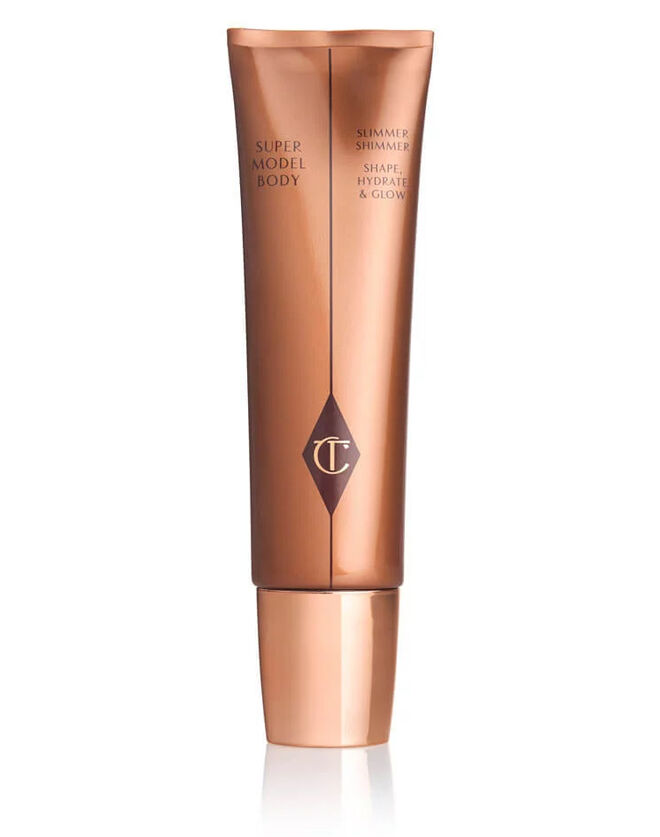 Iluminador corporal Supermodel Body, 60 ml, €59, Charlotte Tilbury, em www.charlottetilbury.com