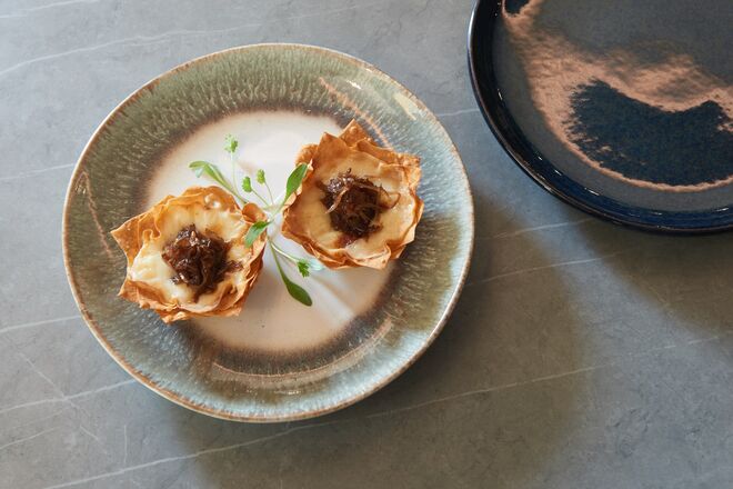 O queijo creme no Clube Lisboeta é à base de castanha e caju