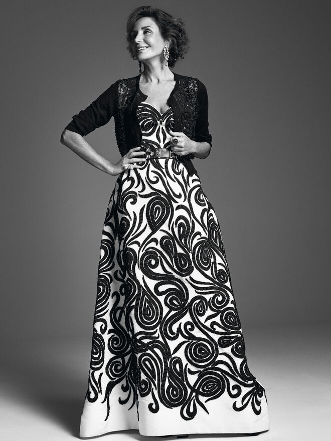 Naty Abascal com vestido Oscar de la Renta.