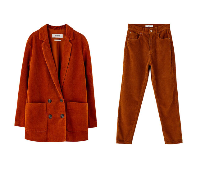 Blazer, €35,99, calças, €25,99, Pull & Bear