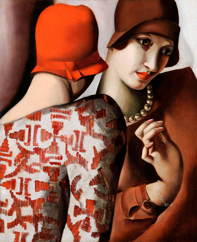 As duas amigas - Confidências, 1928. Tamara Lempick – Reina del Art Déco, no Palácio Gaviria, em Madrid.