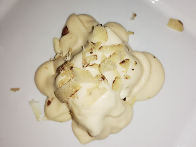 Tarte de chocolate com creme de Zabaglione com Ricotta e trufa branca