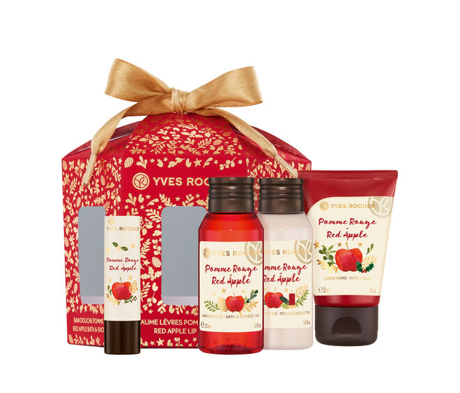 Carrocel Maçã Vermelha com Mini Creme de mãos, 30 ml + Mini Banho duche, 50 ml + Mini Leite de corpo, 50 ml + Bálsamo de lábios, 4.8 g, €10,95, Yves Rocher