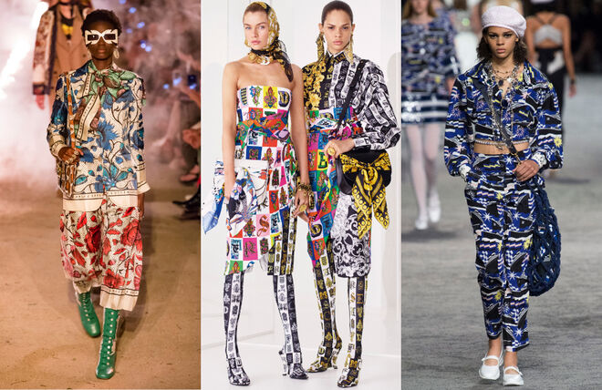 O uso de padrões é quase obrigatório, sejam recuperados da década de 1960 com um mood vintage, ou baseados em lenços ou ainda misturados em combinações inesperadas. Uma das regras é mesmo more is more. 