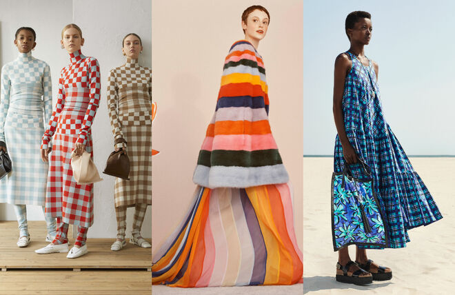 A geometria é uma das tendências mais fortes dentro dos padrões e, neste caso, quadrados e riscas ganham protagonismo e são para usar e abusar, até em look total. 